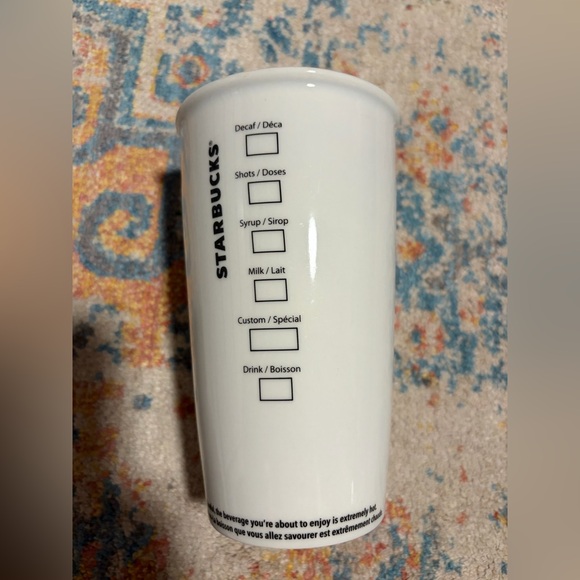Starbucks white ceramic tumbler/mug travel cup with lid - Picture 7 of 7